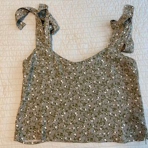 Reformation Green Floral Tank